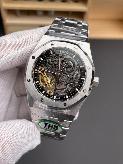 Royal Oak Skeleton Silver/Black 15407ST
