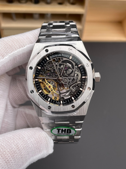 Royal Oak Skeleton Silver/Black 15407ST