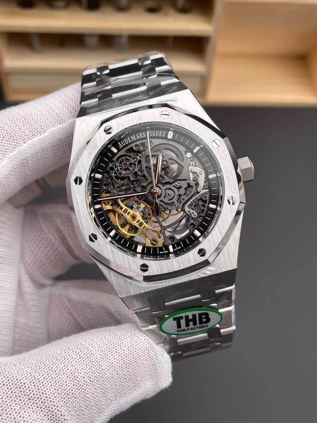 Royal Oak Skeleton Silver/Black 15407ST