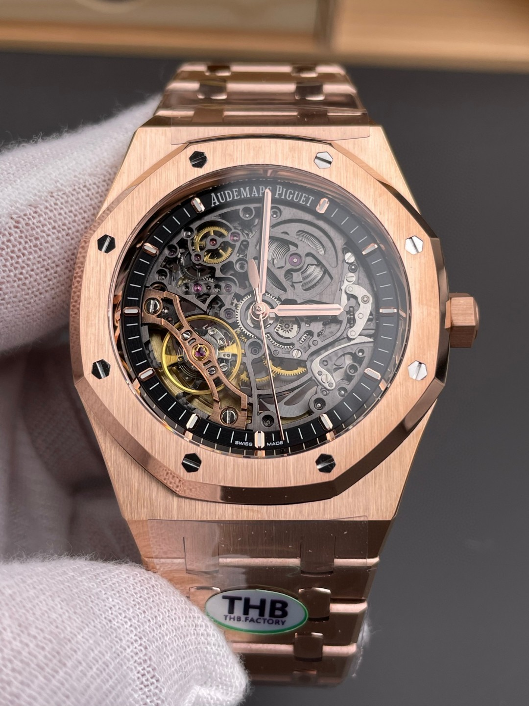 Royal Oak Skeleton Rose/Black 15407OR