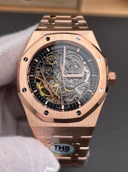 Royal Oak Skeleton Rose/Black 15407OR